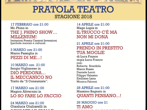 Presentata la Stagione Teatrale 2018 a Pratola Peligna