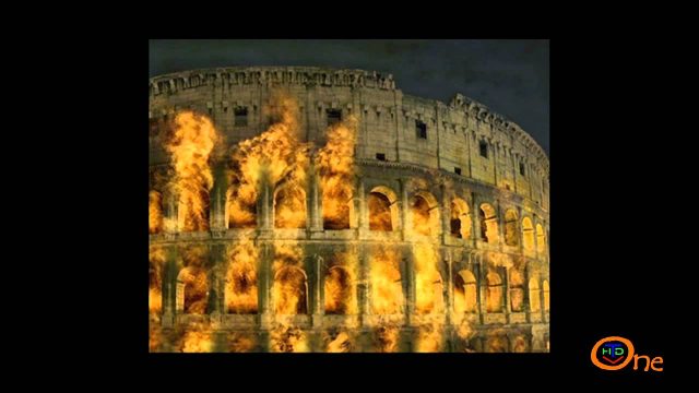 Coliseum in fire