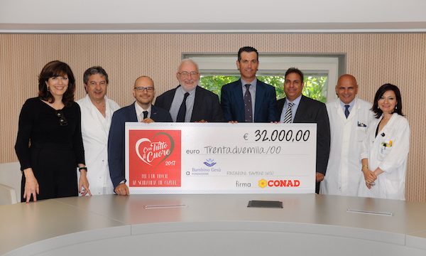 Conad “Con tutto il cuore” dona  32mila euro per l’Ospedale Bambino Gesù