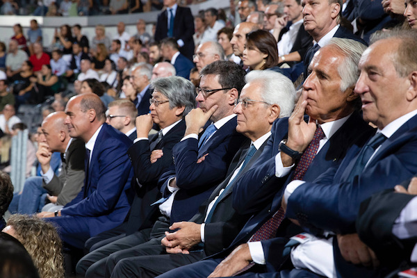 Il Presidente Mattarella alla partita inaugurale dei Mondiali di Pallavolo maschile Italia  – Giappone