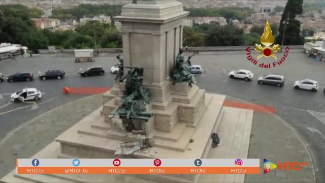 Vigili del Fuoco – Roma, Messa in sicurezza della statua di Garibaldi sul Gianicolo