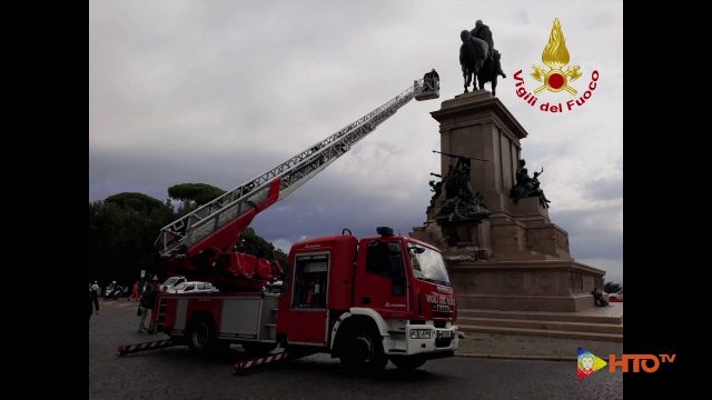 Vigili del Fuoco – Roma, Messa in sicurezza della statua di Garibaldi sul Gianicolo