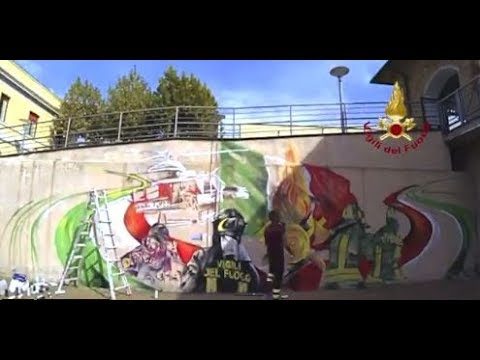 Vigili del Fuoco – Ist. Superiore Antincendi (RM), Il nuovo Murales dei VVF in time-lapse