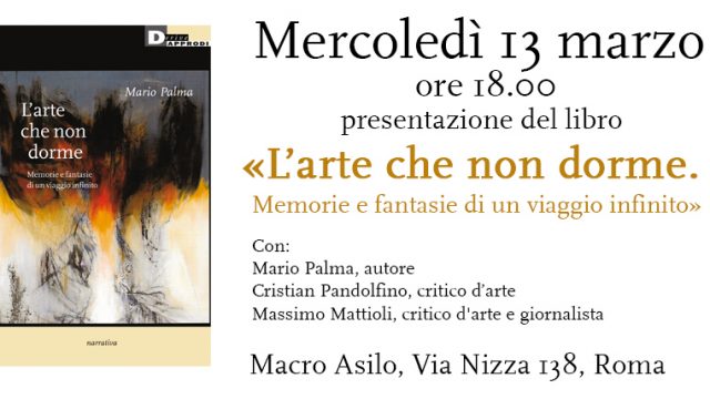 Macro Asilo: presentazione del libro “L’arte che non dorme. Memorie e fantasie di un viaggio infinito” di Mario Palma