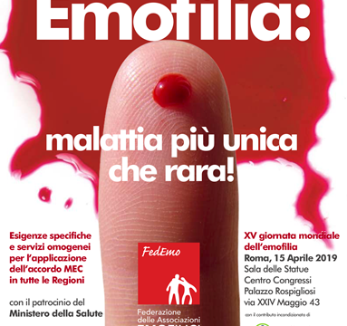 “Emofilia: malattia più unica che rara”  l’appello di FedEmo in occasione della XV Giornata Mondiale dell’Emofilia