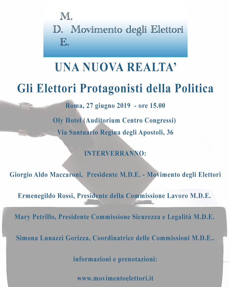 Prosegue il percorso del Movimento degli Elettori, un nuovo, qualificato interlocutore per la difesa del corpo elettorale italiano