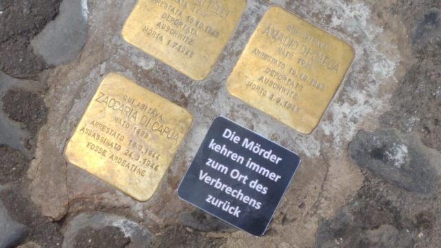 Pietre d’inciampo a Roma: nella notte tra il 28 e il 29 maggio atto vandalico a via della Reginella