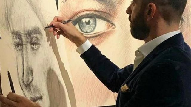 Live drawing for M.M.I.A. Onlus dell’artista Roberto Di Costanzo il 12 dicembre 2019 ore 19.30