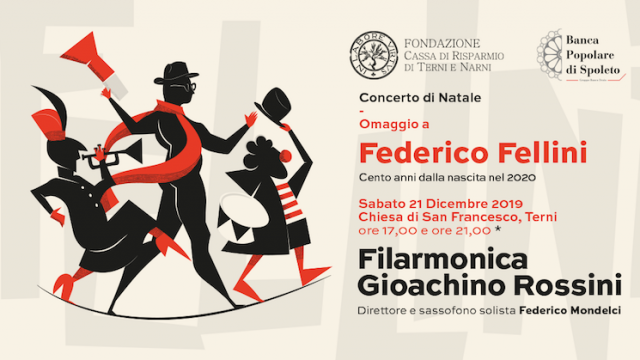 Visioninmusica: Concerto di Natale 2019, Omaggio a Fellini presso la Chiesa di S. Francesco a Terni il 21 dicembre