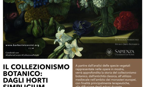 Galleria Corsini: conferenza di Flavio Tarquini “Il Collezionismo Botanico: dagli Horti Simplicium agli Horti picti, sicci e botanici”