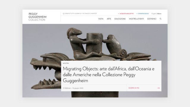 Online il nuovo sito della Collezione Peggy Guggenheim