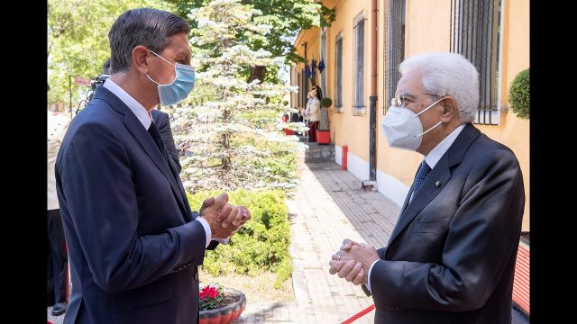 Il Presidente Mattarella incontra il Presidente della Repubblica di Slovenia Borut Pahor alla Caserma “Guido Brunner” di Villa Opicina