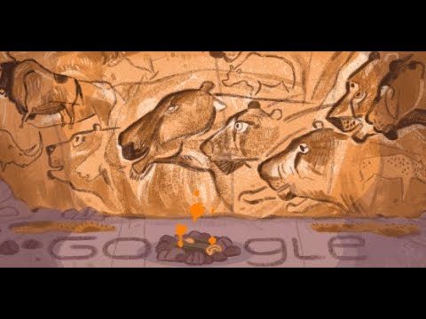 Il doodle di Google per il 26° anniversario della scoperta delle Grotte Chauvet (FR)