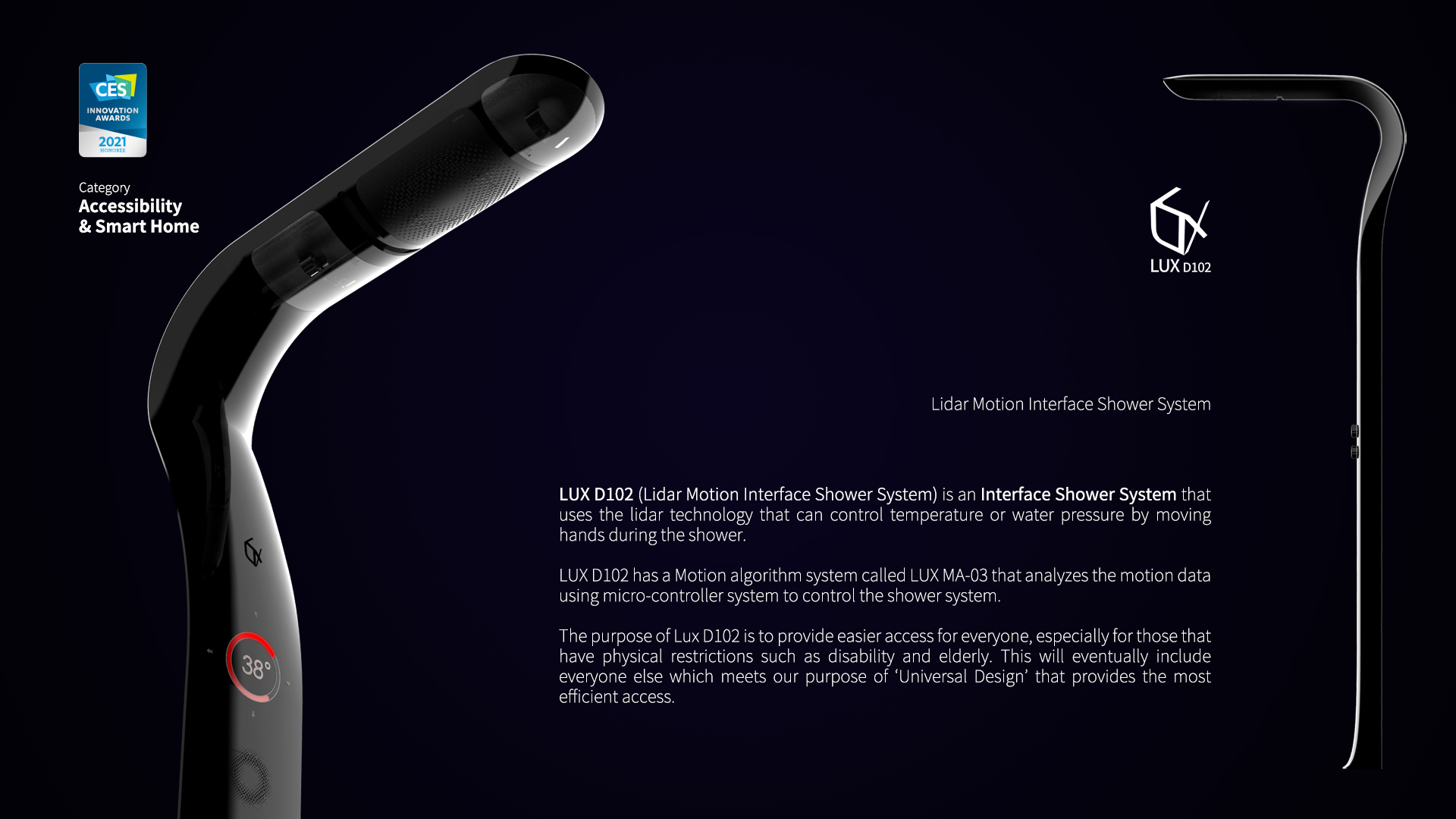 CES 2021 Las Vegas – LUX D102 (Lidar-Motion Interface Shower System) & Neck Care