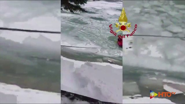 Vigili del Fuoco – Auronzo (BL), Recupero di un cervo caduto nel lago ghiacciato