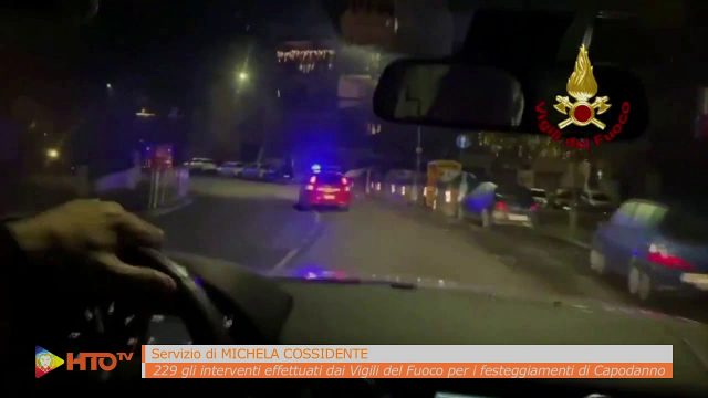 229 gli interventi effettuati stanotte dai Vigili del fuoco per i festeggiamenti di Capodanno