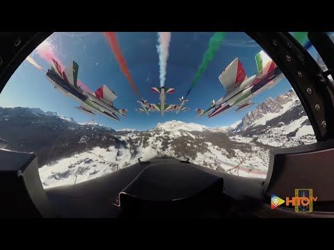 Cortina 2021 – Le Frecce Tricolori​ dopo 40 anni tornano a volare su Cortina d’Ampezzo in soggettiva dall’interno di uno degli MB-339 della PAN