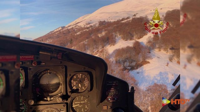 Vigili del Fuoco – Monte Baldo (VR), Elisoccorsi 2 escursionisti finiti in un canalone ghiacciato, con il loro cane, a 1800m di quota