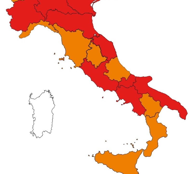 Covid-19: Sardegna e Molise in arancione, Campania resta rossa