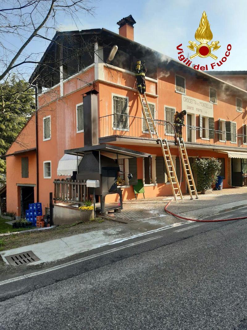 Vigili del Fuoco – Crocetta del Montello (TV), Principio di incendio in una palazzina, solo danni materiali e nessun ferito