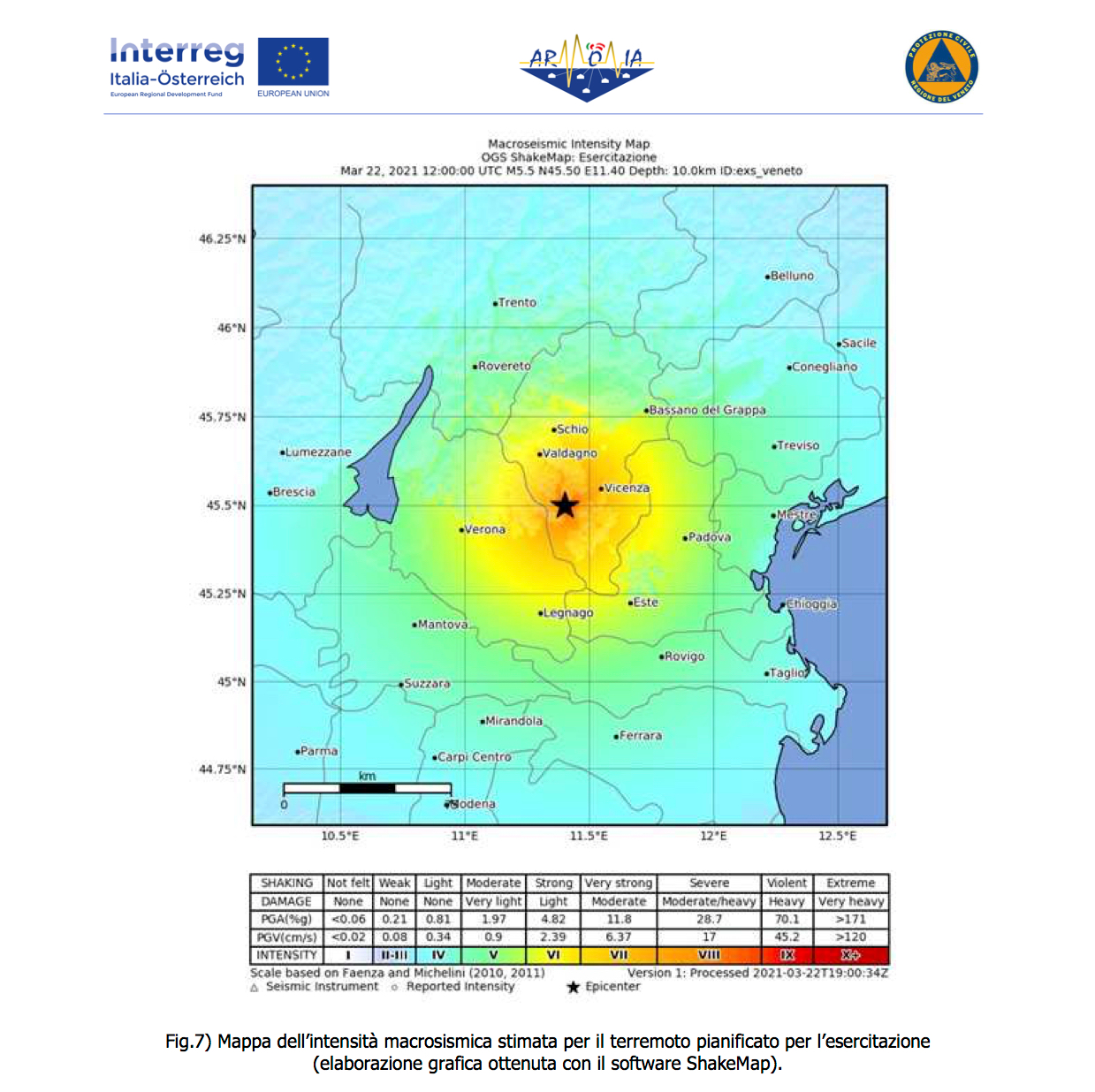 Vigili del Fuoco – Vicenza, PROGETTO ARMONIA: SismAr-VI9 – Simulazione di un evento sismico con epicentro a Montecchio Maggiore