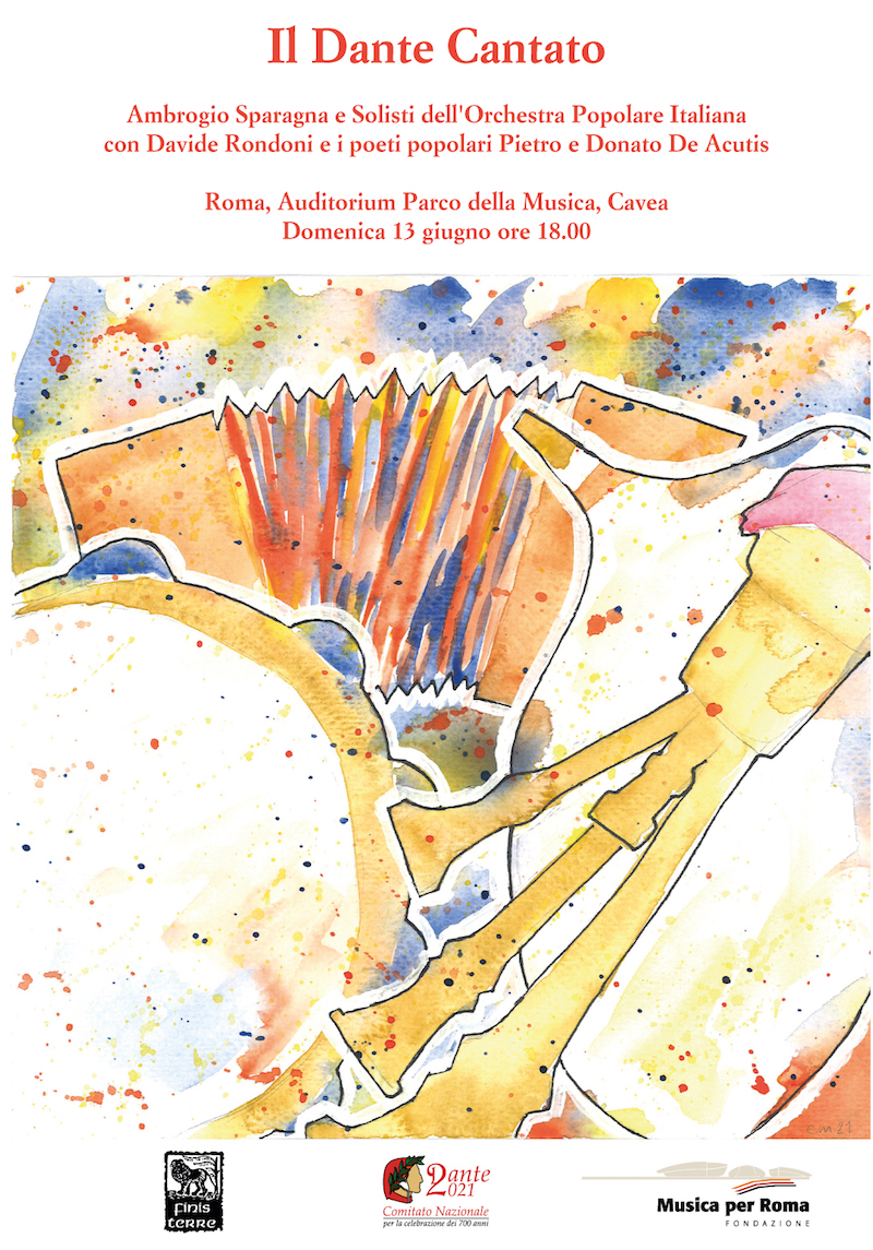 IL DANTE CANTATO – Ambrogio Sparagna LIVE @Auditorium Parco della Musica di Roma il 13 Giugno con OPI e Davide Rondoni