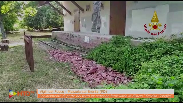 Vigili del Fuoco – Piazzola sul Brenta (PD), Scivolamento di parte del tetto della ex stazione ferroviaria in disuso “Treviso-Ostiglia”