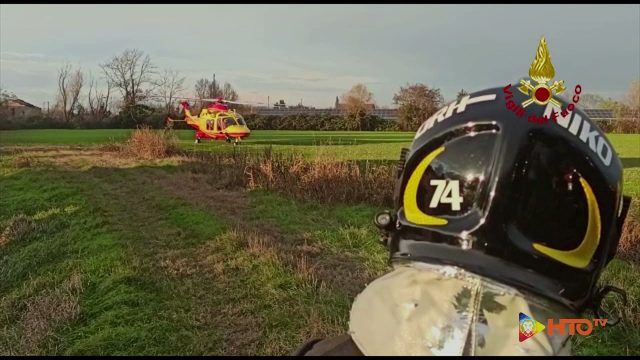 Vigili del Fuoco – Canaro (RO), Incidente stradale lungo la SS16: Ferita ed elitrasportata in ospedale la coppia di anziani occupante il veicolo
