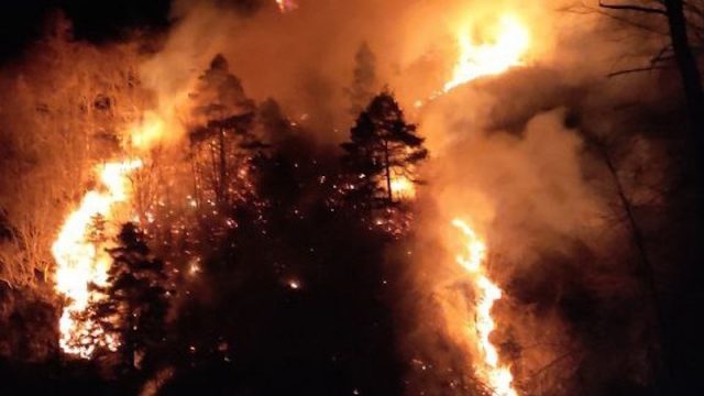 Longarone (BL) – Vasto incendio boschivo in località Fortogna e Soffranco
