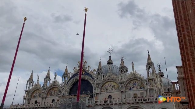 Venezia – Verifica con drone dei danni al Campanile di San Marco causati dall’eccezionale ondata di maltempo