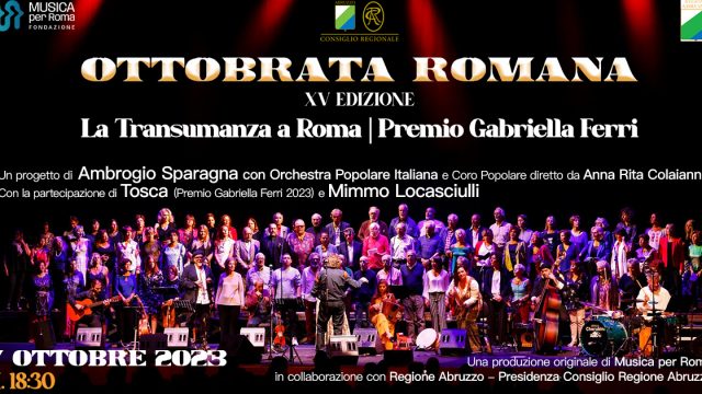Ambrogio Sparagna – Ottobrata Romana: La Transumanza a Roma – Auditorium Parco della Musica 7 Ottobre ore 18:30