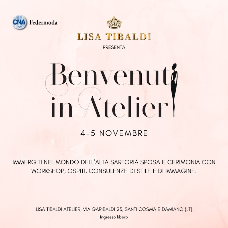 Lisa Tibaldi unica eccellenza del Lazio a Benvenuti in Atelier – Il 4 e 5 Novembre Lisa Tibaldi Atelier a Santi Cosma e Damiano (LT)