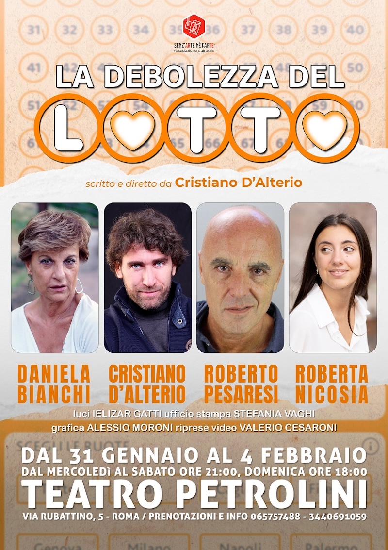 La debolezza del Lotto al Teatro Petrolini di Roma dal 31 gennaio al 4 febbraio 2024