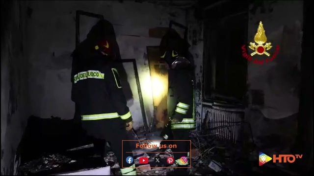 Vicenza – Incendio in un appartamento al 3° piano di una palazzina a 6 piani in Via Piccoli