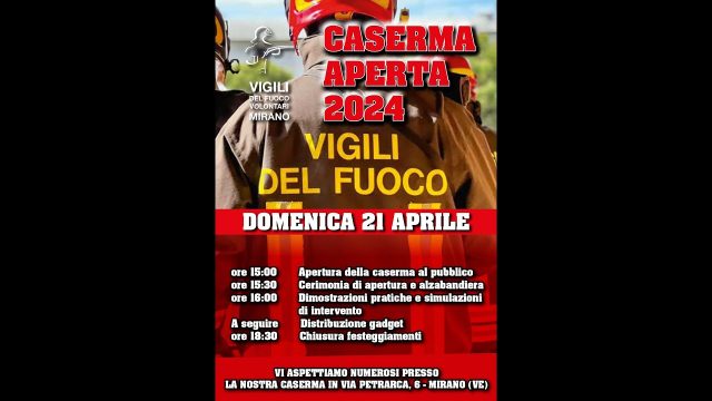 Vigili del fuoco Volontari di Mirano (VE) – Caserma Aperta 2024