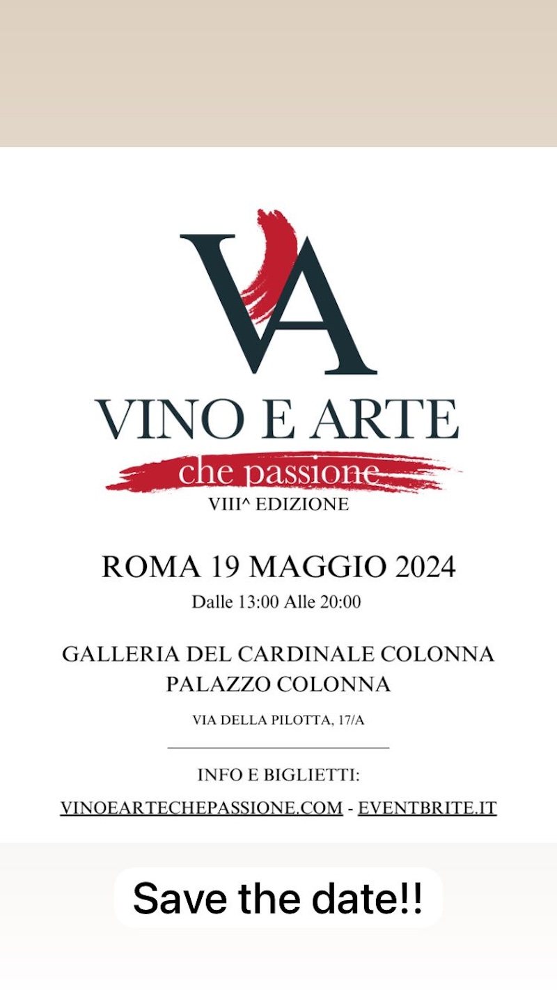 Il 19 maggio torna Vino e Arte che passione alla Galleria del Cardinale Colonna – L’ottava edizione della manifestazione romana che celebra winelovers in location storiche