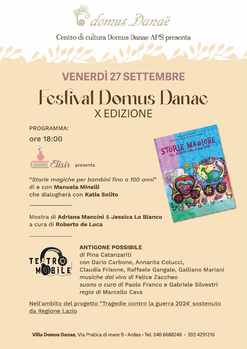 Storie magiche per bambini fino a 100 anni: Elisir presenta libro e autrice venerdì sera nel parco della Domus Danae di Ardea