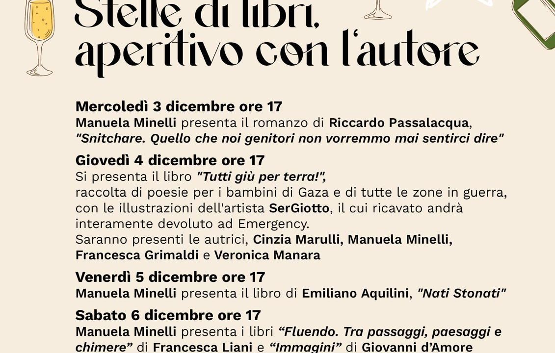 Caffè Letterario & Elisir presentano Stelle di Libri, Aperitivo con l’autore dal 3 al 6 dicembre